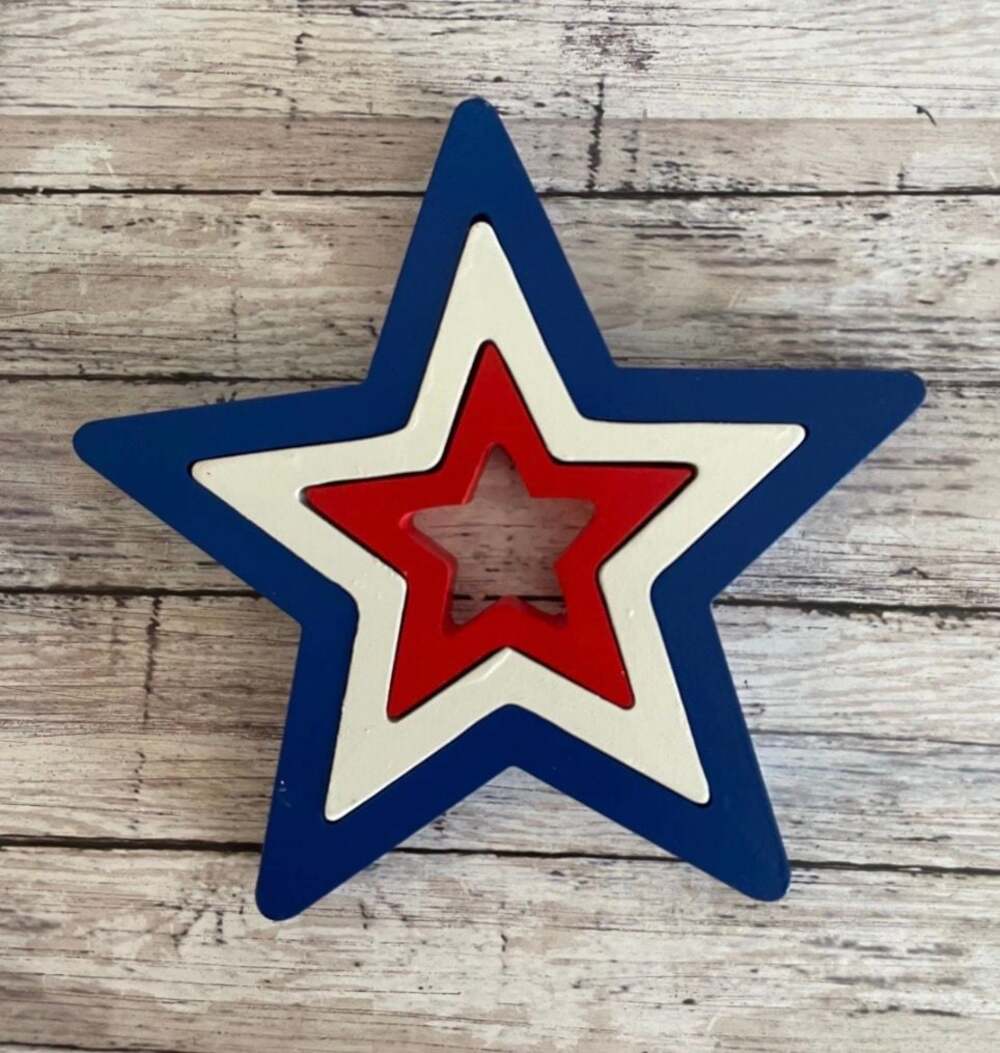 Patriotic Star, Red, White, and Blue, Three Piece Stars - ,